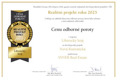 Ocenění - Realitní projekt Roku 2025 - Liberecký kraj 