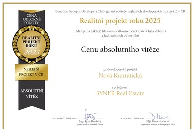 Ocenění - Realitní projekt Roku 2025 - Absolutní vítěz